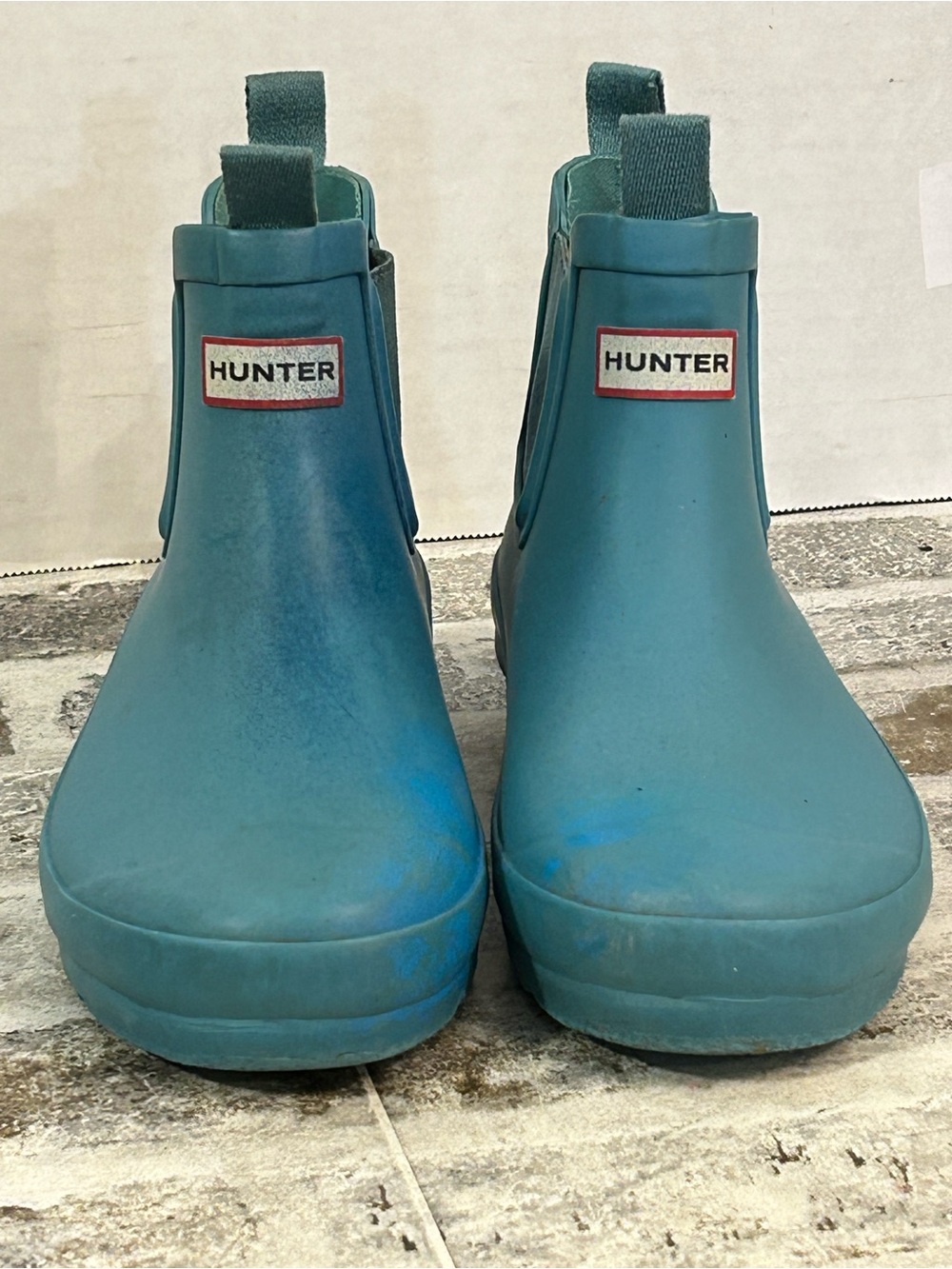 Hunter Kids Teal Short Chelsea Rain Boots